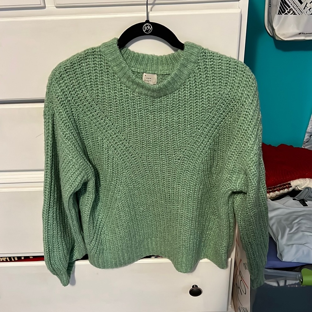 a new day green sweater